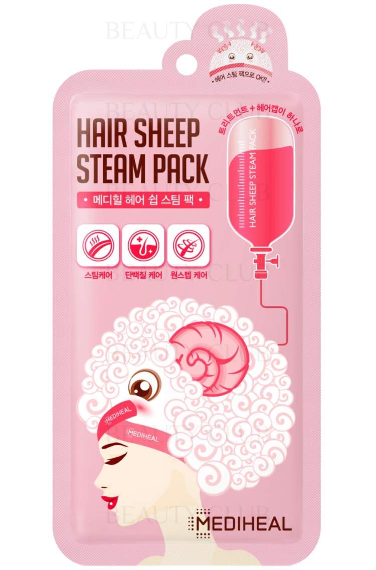 MEDIHEAL МАСКА ДЛЯ ВОЛОС HAIR SHEEP STEAM PACK, 40 Г 1/5/200 Маска для волос с парниковым эффектом. Помогает восстановить сухие, тусклые и поврежденные волосы с секущимися  кончиками. Активные компоненты маски делают волосы здоровыми, гладкими, послушными, красивыми и блестящими.