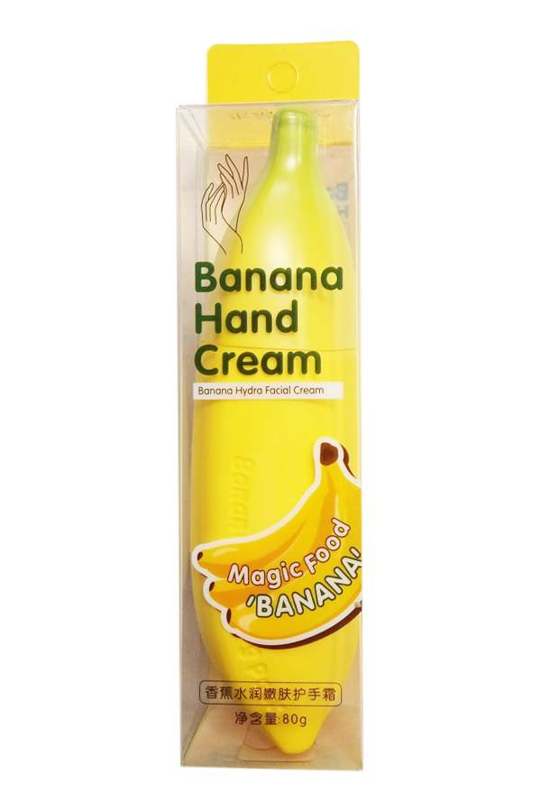 WOKALI КРЕМ Д/РУК MAGIC FOOD `BANANA`(БАНАНОВЫЙ), 80ГР. Крем с нежным ароматом банана применяется для огрубевшей, шелушащейся и сухой кожи рук. Легко впитывается, пополняет достаточное количество влаги в коже, устраняет сухость, защищает кожу невидимым увлажнением и делает кожу рук сбалансированной и гладкой.